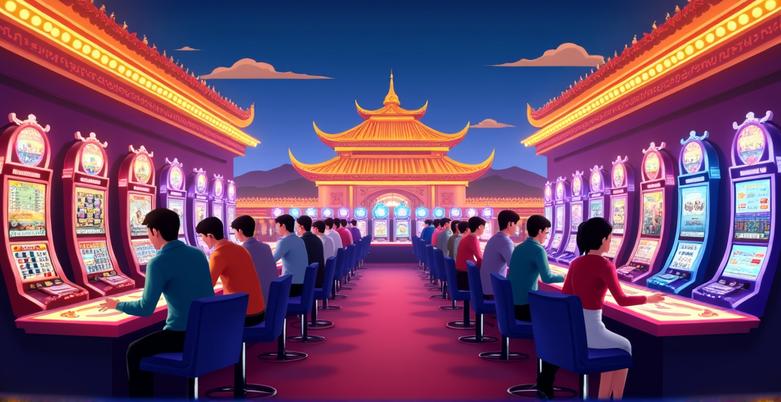Cambodia casino gaming floor with traditional table games and modern slot machines