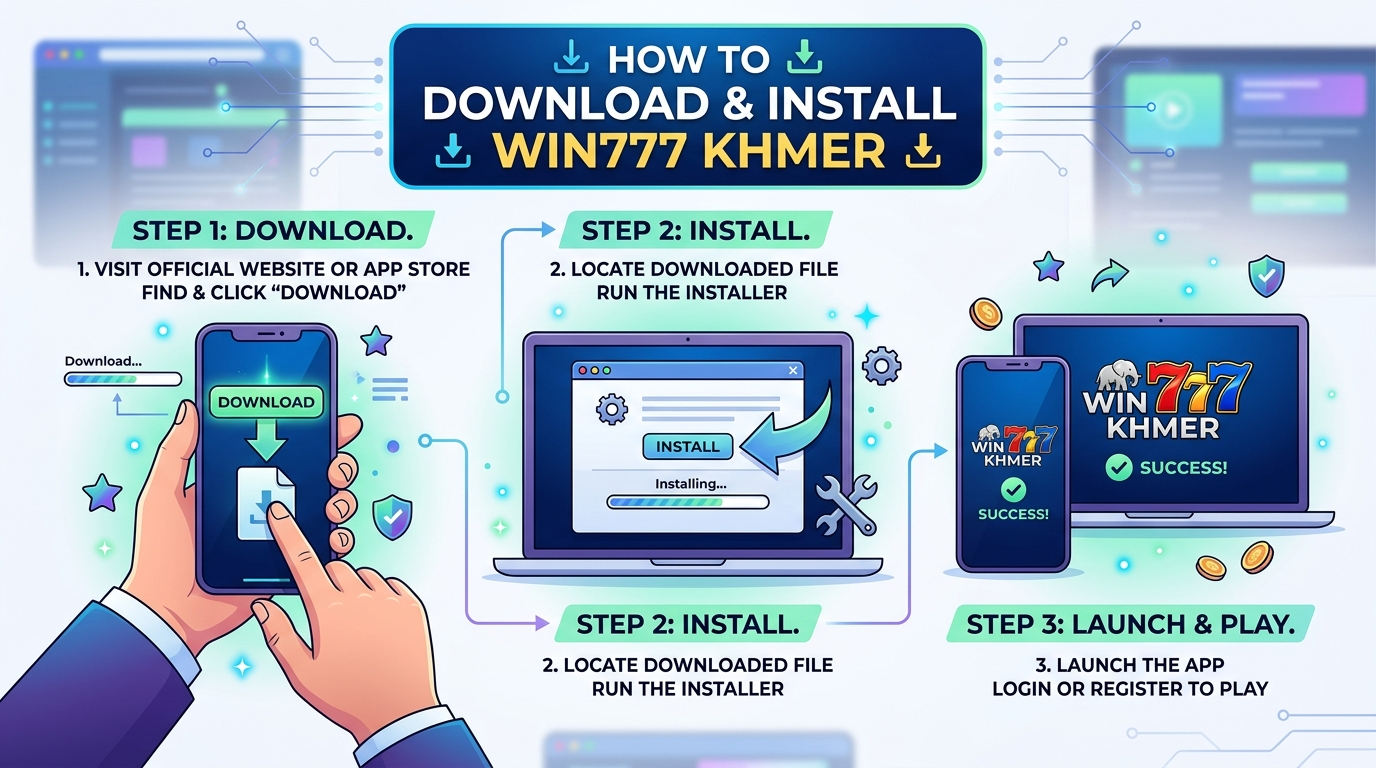 របៀបទាញយក និងដំឡើង Win777 Khmer